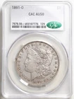 1891-O $1 Morgan Silver Dollar AU50 CAC 603107776