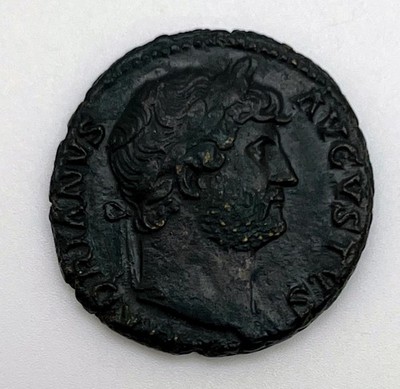 117-138 AD Roman Empire Hadrian AE AS 11.64g Laureate Salus Standing Left XF