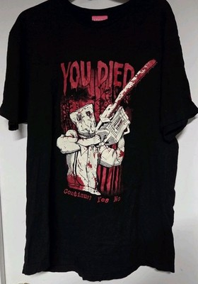 Ayylien Resident Evil 4 Chainsaw Man (Dr. Salvador) You Died T-Shirt, Men XL