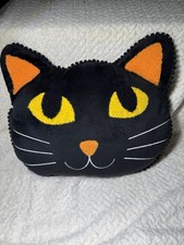 Adorable Black Cat Shaped Plush Throw Pillow, Accent Cushion