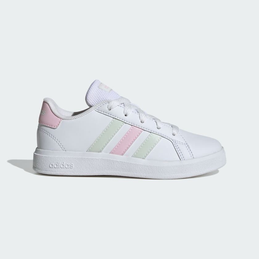 Adidas Grand Court Trainers Juniors Girls White/Pink Size UK 4 (Ref278) Adidas Grand Court Trainers Juniors Girls White/Pink Size UK 4 (Ref278)