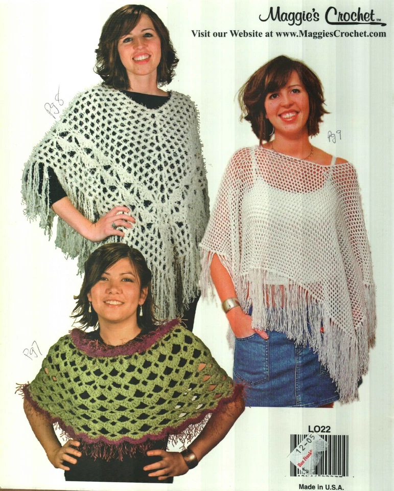 USED PONCHOS WOMEN'S 5 DESIGNS INCLUDES PLUS SIZES MAGGIE'S CROCHET PATTERN BOOK - Image 2 of 2