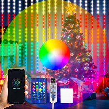 300LED Fairy Curtain Lights 9.8x9.8Ft USB Plug-in 8 Modes Christmas String Ha...