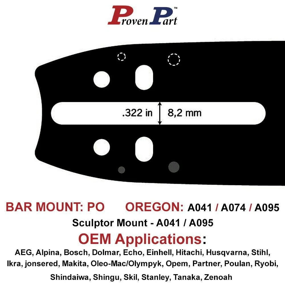 Guide Bar 16" 3/8 LP .043 56DL for Makita XCU04 XCU07 XCU08 A041 Mount