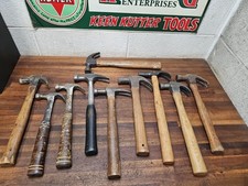 K367- Lot of 10 vintage antique claw hammers - Stanley, Estwing, Stiletto, etc