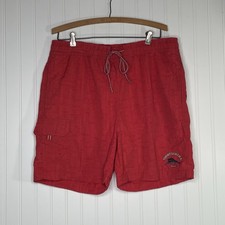 Tommy Bahama Red Orange Textured Print Swim Trunks M