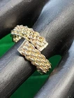 PAJ Vintage Sterling Silver 925 Woven Wrap Chain Ring