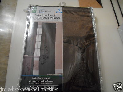 2 x New ! Mainstays Window Panel with attached Valance with Tassel 40'' W X 84'' L