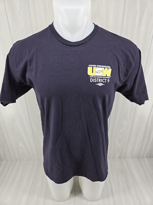 T-shirt USW United Steelworkers Syndicat District 9 - Gris, Taille M Homme, Coton, Occasion Très Bon état