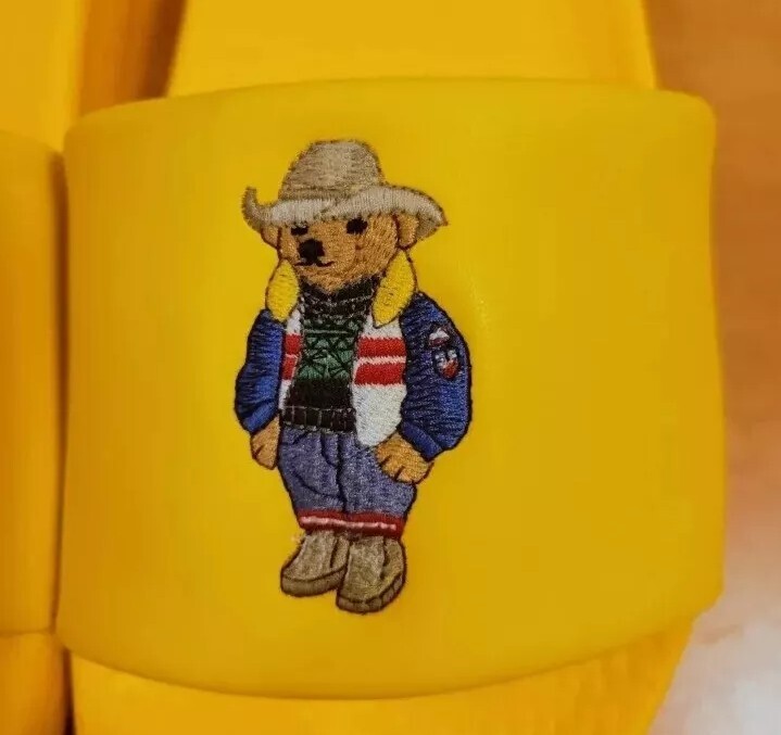 ?Polo Ralph Lauren Bear with cowboy hat ? Slides Yellow size 9 NWOT Polo Ralph Lauren | Shoes | Polo Ralph Lauren Bear With  main image 3
