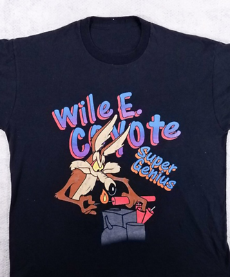 LOONEY TUNES Wile E. Coyote 両面 Tシャツ M Wile E Coyote and the Road Runner S-4XL T Shirt Super 1993 EG279