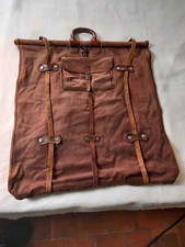 sac paquetage en toile et cuir militaire porte habits