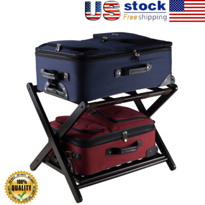 Wood Reese Luggage Rack Foldable Suitcase Rack Stand Storage Holder ...
