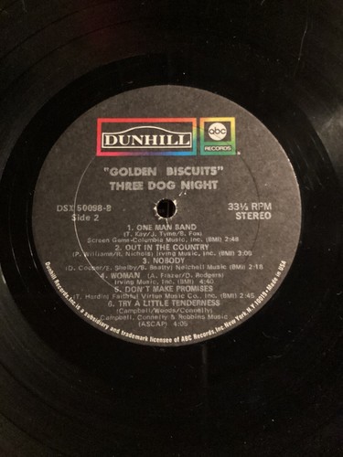 Three Dog Night, Golden Biscuits, Dunhill ABC Records, 1971, DSX 50098 - Imagen 7 de 7