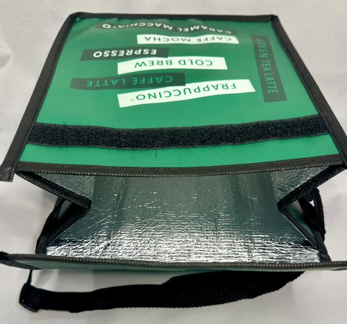 Starbucks Malaysia Jual Insulated Green Cooler Bag With Carrying Handle 11x10x5” - Picture 3 of 3