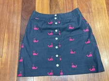 Lilly Pulitzer Skirt Women Size 2 Vintage Blue Pink Whale Embroidered Mini VTG
