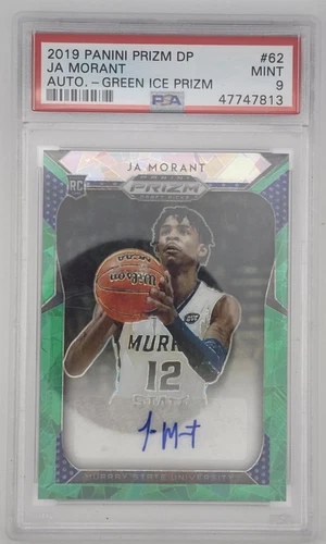 2019 PRIZM DRAFT PICKS GREEN ICE AUTOGRAPH JA MORANT (13/18) - PSA 9 - POP 5