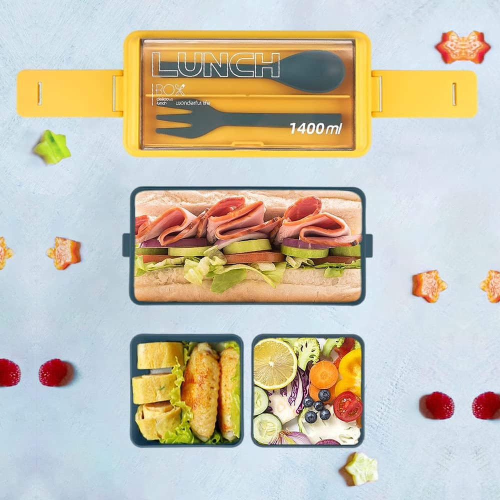 Natraprow Bento Box Adult Lunch Box with Removable Compartments All-in-One Container