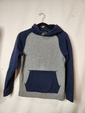 Boys Size 14/16 Large Tek Gear Colorblock Design Hoodie Pullover Navy Blue Gray