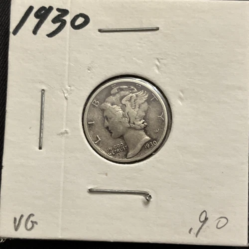 1930-P Mercury Dime F Fine 90% Silver B08