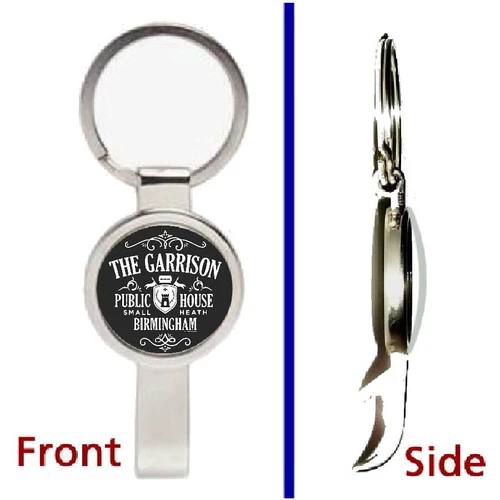 Peaky Blinders The Garrison Pub Pendant Keychain silver secret bottle opener