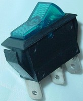Wippschalter Blau, Einpolig, Ein/Aus, Einbauschalter, 250V/15A S18