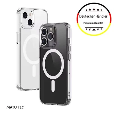 MATO TEC Funda transparente MagSafe para iPhone 15 14 13 12 Pro Plus Max protección móvil imán