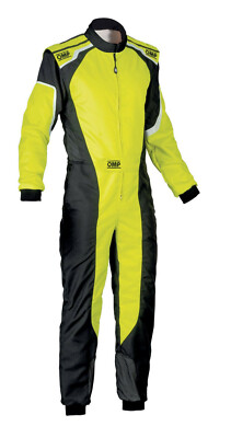OMP KS-3 Suit Yellow Fluo Go Kart Racing Coverall CIK 3 Layers