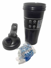 Blender Bottle Charcoal Shaker Cup with Flip-Top Lid