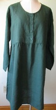 FLAX Designs Linen Dress S M L NWT Easy Dress FOREST