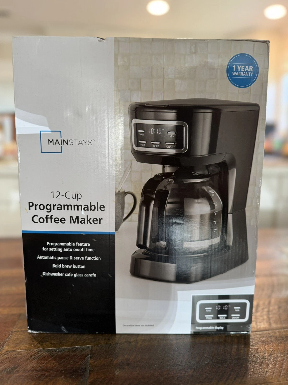 12 cups of programmable coffee pot for the main body, 1.8L capacityblack-