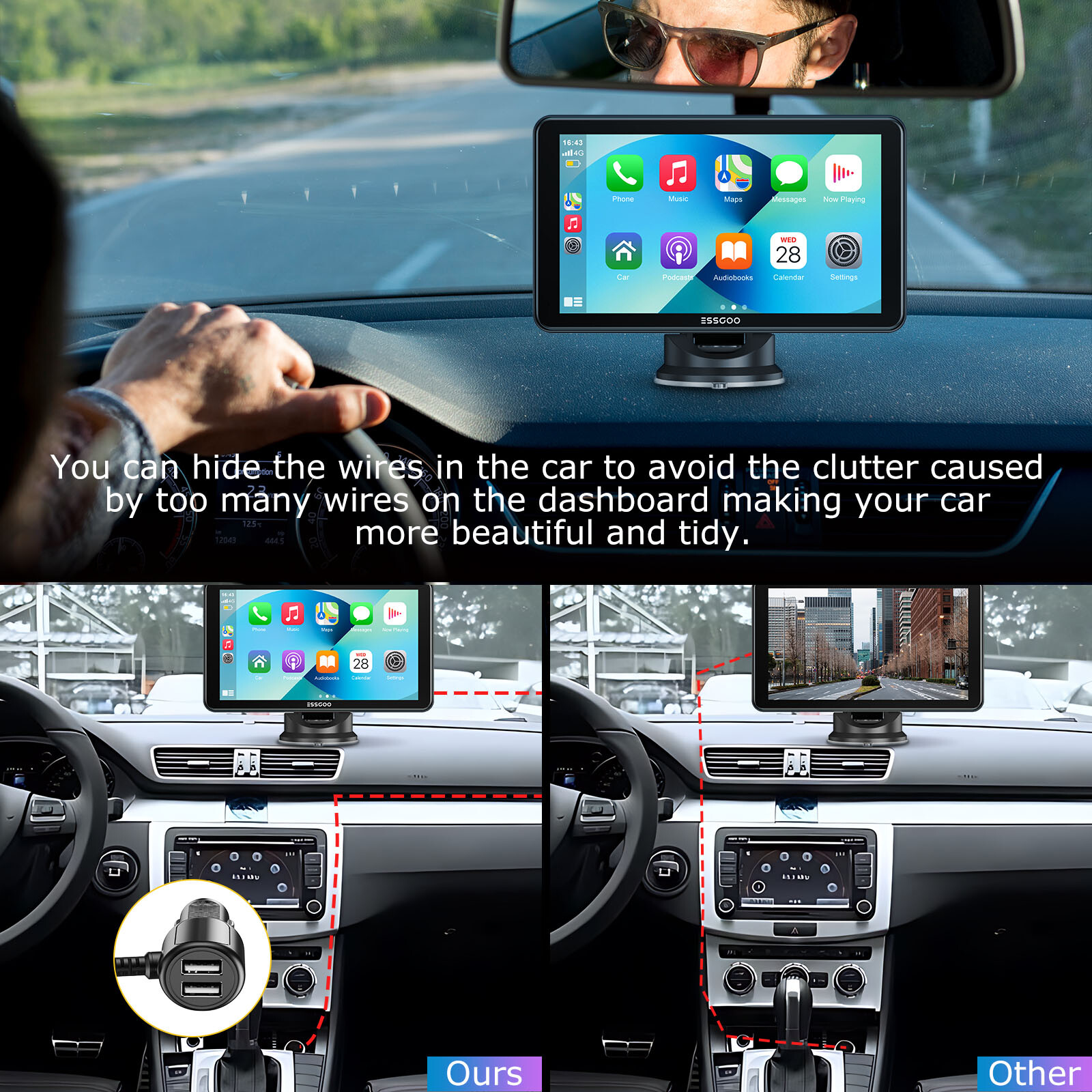 Gps Navigation for Car/Truck Touch Screen Wireless Apple CarPlay Android auto 7"