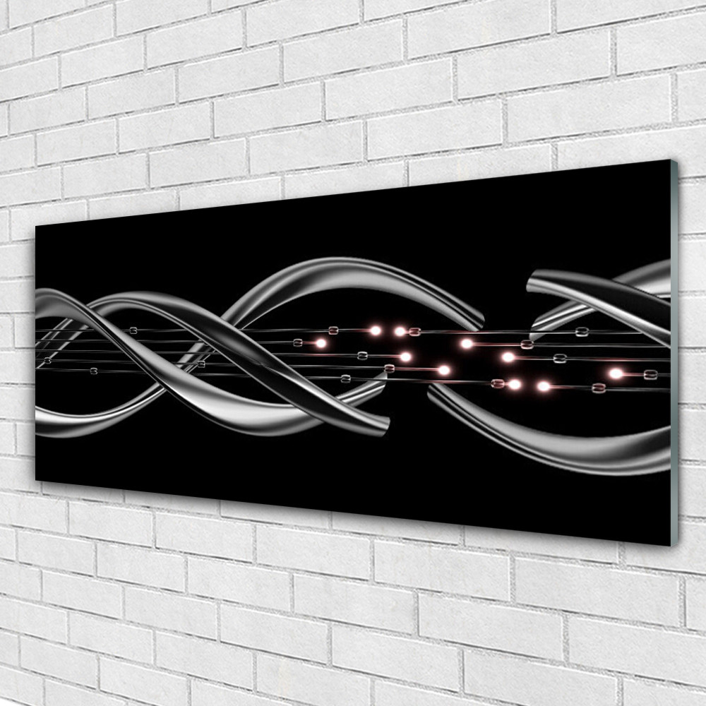 Tableau abstrait sur verre acrylique 125x50 cm multicolore pour salon contemporain