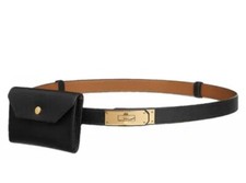 Hermes Kelly Pocket 18 Belt Black With Gold Hardware