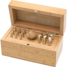 Set of 18 Bezel Setting Punches in Wooden Box