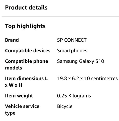 SP Connect Unisex's Bike Bundle Galaxy S10 Phone case, Black - 第 2/2 張圖片