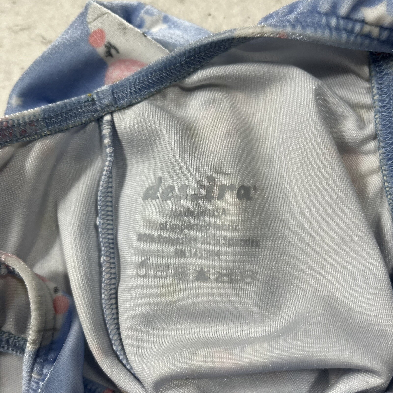 Destira Unicorn Print Blue Colorful Unitard Size L Girls Gym Gymnastics Clothes