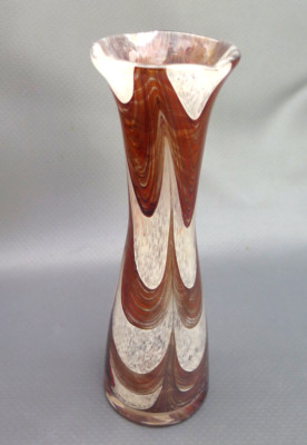 Massive Glasvase mundgeblasen Dekorglas evtl. Erwin Eisch 28,8 cm Vintage