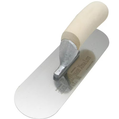 8 In. X 3 In. Stainless Steel Exposed Rivet Pool Trowel - Wood Handle