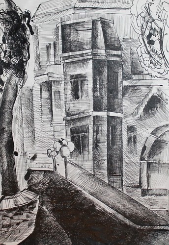 VINTAGE INK DRAWING CITYSCAPE LANDSCAPE - 第 2/9 張圖片
