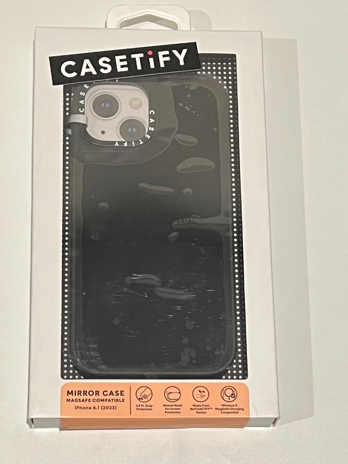 CASETiFY Mirror Case w/ Magsafe for iPhone 15 - Black with Black Bumper