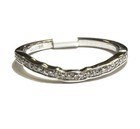 New 14k white gold .16ct SI1 G contour curved diamond wedding band ring 2.2g 7 — photo 2