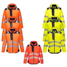Portwest Men's Hi Vis Winter Jacket PW3 Waterproof Outdoor Quilt Lined Coat T400