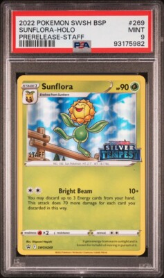 PSA 9 Sunflora Prerelease Staff Stamp #269 MINT Pokemon SWSH