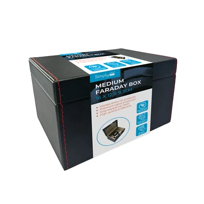 Simply Medium Faraday Box Signal Blocker Anti-Theft PU Leather 16x12x9.3cm