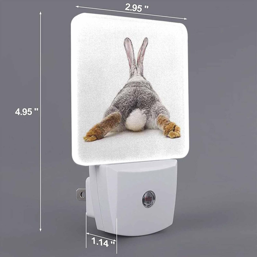 LED Night Light,Easter Grey Hare Rabbit Bunny Tail LED Night Light Plug into Wal - Picture 2 of 12