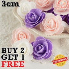 50/100 Foam Mini Roses WHOLESALE Heads Buds Small Flowers Wedding Home Party UK