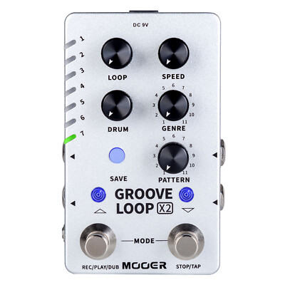 MOOER Stereo Looper Guitar Pedal Drum Machine 121 Grooves 11 Style 10mins Loop