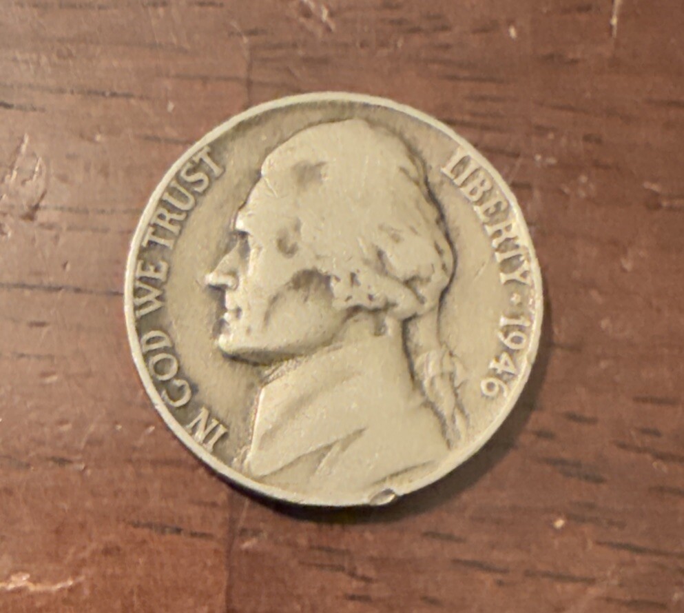 1946 Nickel On Silver Planchet Black Back War Nickel Error No Mint 1946 Nickel On Silver Planchet Black Back War Nickel Error No Mint