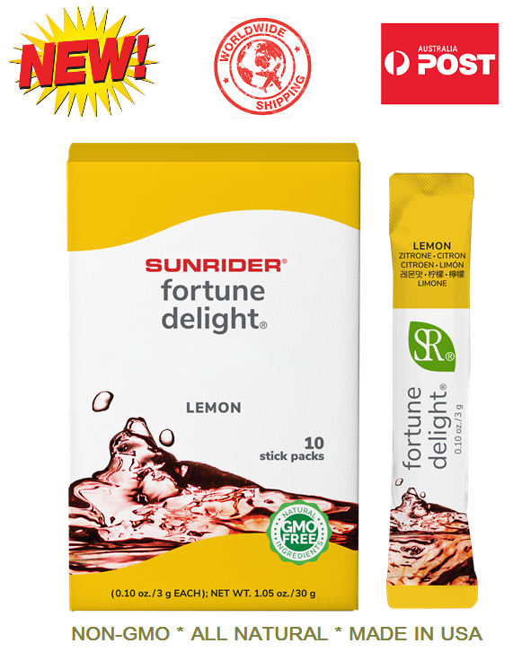 SUNRIDER FORTUNE DELIGHT LEMON Flavor Concentrated Herbal Tea 10 x 3g Stick Pack